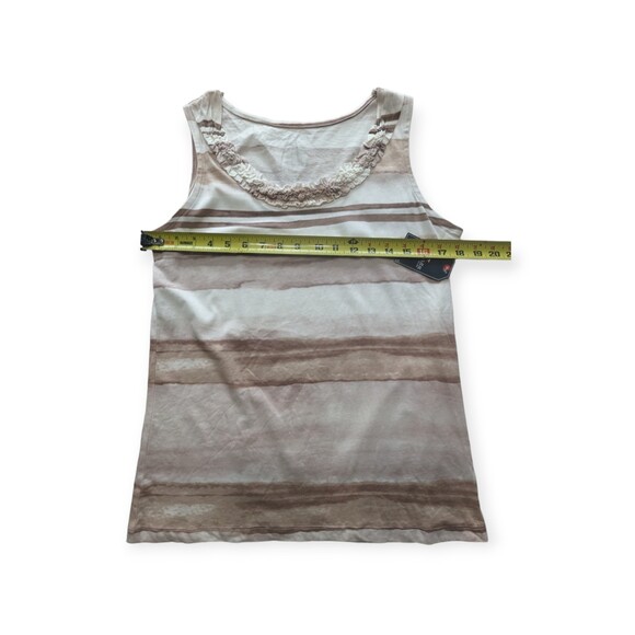 St. John's Bay Women's Brown Ruffle Neck Size Medium Tank top - Picture 2 of 6